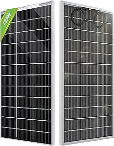 ECO-WORTHY Bifacial 195 Watt 12 Volt 12BB Solar Panel Monocrystalline Double-Sided Power Generation Rigid High-Efficiency PV Module Power Charger for RV,Sunsheds,Canopies,Farms,Home and Off-Grid