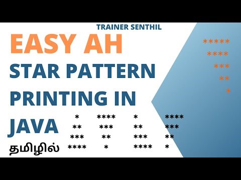 for loop Star Pattern Printing using Java Explained in Tamil. Easy Logic Explained