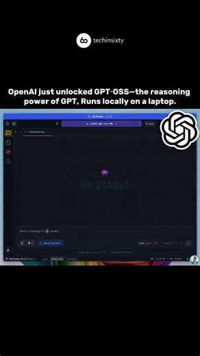 Techinsixty | AI | Apps | Web on Instagram: "OpenAI has launched GPT‑OSS 120B and 20B, open‑weight reasoning models under Apache 2.0. These models bring high‑performance chain‑of‑thought reasoning, agentic tool use, and efficient Mixture‑of‑Experts architecture—ready to run locally or in the cloud. Whether you’re building autonomous agents, research tools, or next‑gen apps, GPT‑OSS gives you state‑of‑the‑art reasoning without the lock‑in. Video creadits (itspaulai) Key Features: Two models: 120B