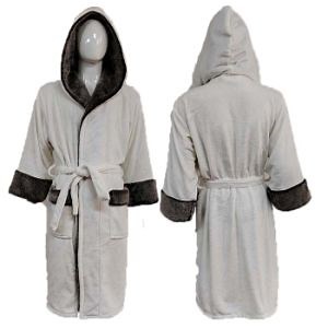 [Hot Item] Custom Luxury Hotel Bathrobes Unisex Fluffy Ladies White Hooded Winter Pajamas for Men Women's Thick Bath Robes
