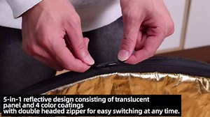 24/32/43/52in Reflector Photography,5 in 1 Light Diffuser with Panel &Bag Light Reflectors for Photography, Ideal for Content Creator Essentials&Photographer in Silver,Gold,White and Black