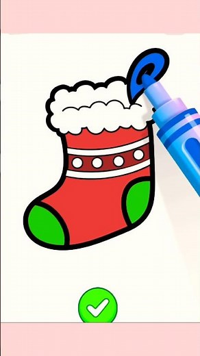 Coloring a Christmas Stocking! 🎄 Easy Holiday Art