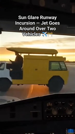9K views · 38 reactions | Sun Glare Runway Incursion — Jet Goes Around Over Two Vehicles ✈️ | JO Viral Tech Videos | Facebook