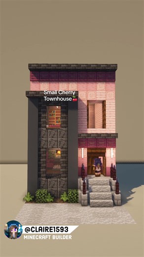 Small Cherry Wood Townhouse Build in Minecraft