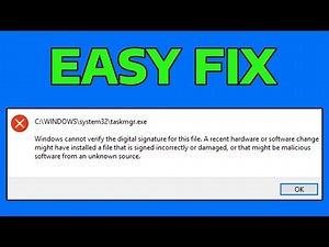 How To Fix 0xc0000428 Windows Cannot Verify the Digital Signature for This File