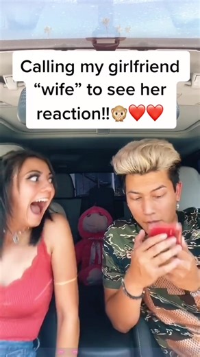 Calling my girlfriend “wife” to see her reaction!#funnyvideos #usaus #funny #challenge #prank