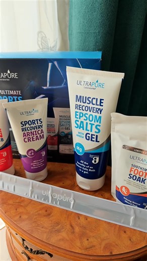The Sports recovery kit for the active person in your life or anyone re-couperating from muscle aches or pains. The epsom salt gel is a best seller. @Ultrapure Labs @The Collective Agency TTS IRE
