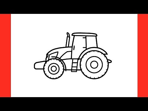How to draw a TRACTOR step by step / drawing tractor easy