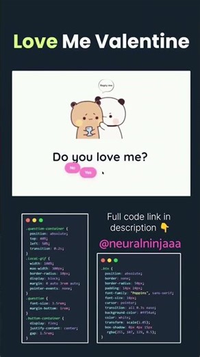 Cute Valentine Day Template 💌 | Surprise Her with Code ✨ #codinglife #cutesurprise #lovecode