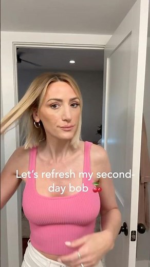Second-Day Bob Refresh #finehair #bobhaircut #hairtok #finehairtips 🍒