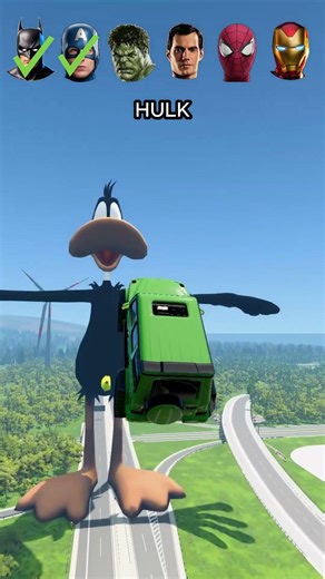 Superhero Cars vs. Daffy Duck #2 😱 BeamNG.Drive #beamng #beamngdrive #game #gaming #car #cars