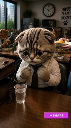 Meow Meow Sad Song 😿 Office Cat Forgot His Lunch