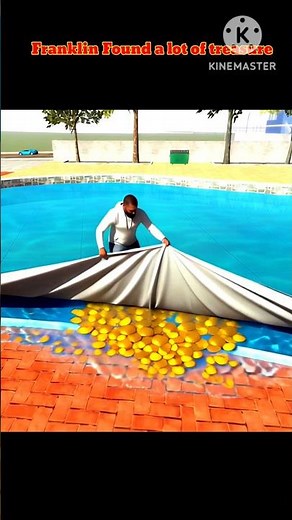 Franklin Found a lot of treasure on pool #gta #gaming #ibd3d #shorts #trending #viral