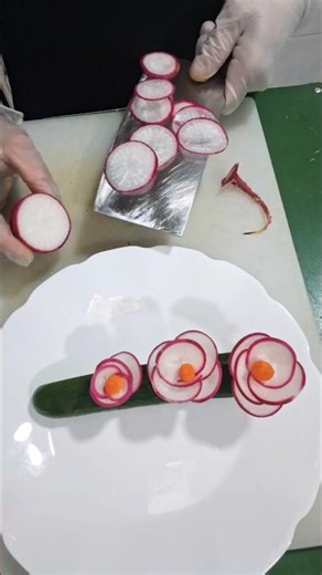 How to make red radish flowers #youtube #shortsfeed #art
