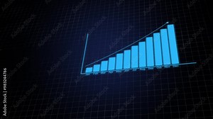 3d business growth animation. growing business progress by month. Developing company growth during the year.