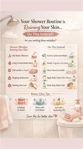 Your Shower Routine is Ruining Your Skin 😳 Stop These Mistakes! #shorts #ytshorts