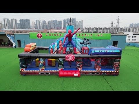 🕷️Spider-Man Inflatable Activity Center Commercial Superhero Bounce House & Obstacle Course T6-919B