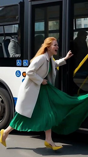 Stranger Helps Woman After Bus Door Disaster #humanity #kindness #shorts