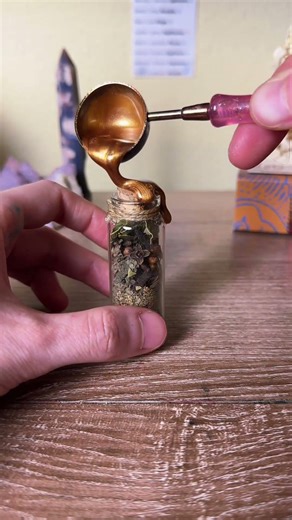 Making a Demeter spell jar, up now in my shop!