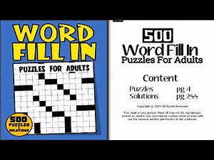 500 Fun And Challenging Word Fill in Puzzle Book for Adults
