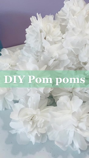 DIY Pom Pom Tutorial with Plastic Tablecloths