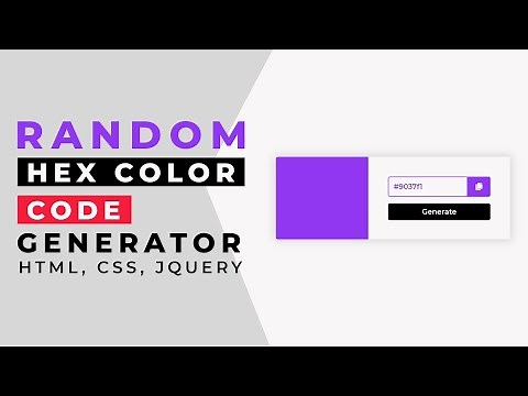 Random Hex Color Code Generator | HTML, CSS & jQuery | DesignTorch