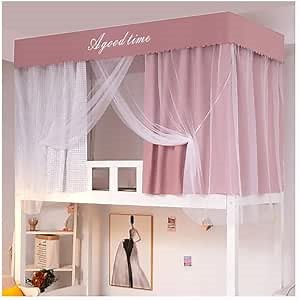 Amazon.com: Dorm Bed Curtain Canopy with Poles & Corner Posts - Twin Top Bunk Bed Tent Canopy, Pink : Home & Kitchen