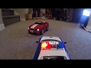 RC POLICE CHASE Monster Truck Action CRASHES Toy FUN!
