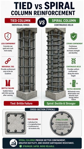 Column Reinforcement EXPOSED: The Truth About Tied vs. Spiral Design #shorts #engineering