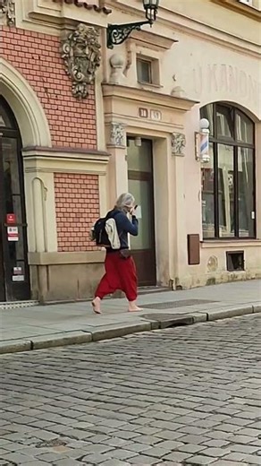 A time machine, or a medieval prince on a walk in Pilsen#travel#barefootasmr