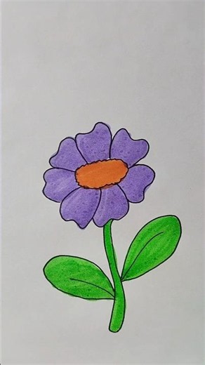 Flower Easy Drawing 🌺 #flowers #trending #drawing #viral #art #shorts #painting #satisfying