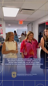 Hoy visité el Departamento del Trabajo y Recursos Humanos en Ponce junto a la secretaria María del Pilar Vélez para compartir con nuestros servidores públicos. Gracias por el compromiso y la dedicación con la que sirven. | Jenniffer González Colón