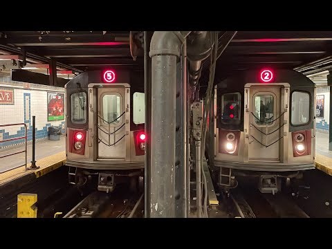 (2) (5) Trains Begin/End Service At Flatbush Avenue - Brooklyn College (feat. Hudson Railfanner)