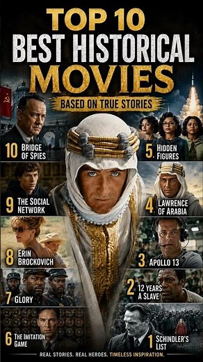 Top 10 Best Historical Movies Based on True Stories | Must-Watch Hollywood Films