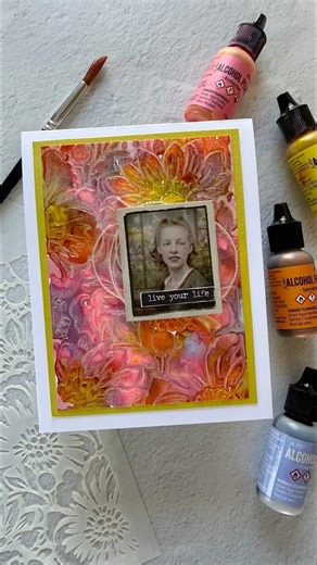 Tim Holtz Alcohol Pearls & Texture Paste Card by ‪@cheiron‬