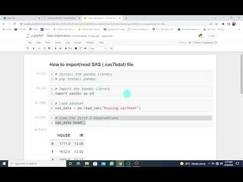 How to Import/Read Data Files in Python || Reading/Importing SAS (.sas7bdat)file in Python || Part F