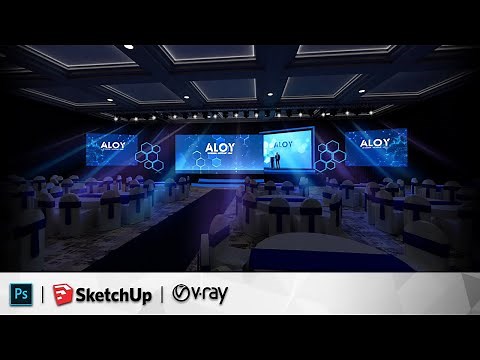 SKETCHUP VRAY STAGE DESIGN TUTORIAL ( NO PLUGIN )