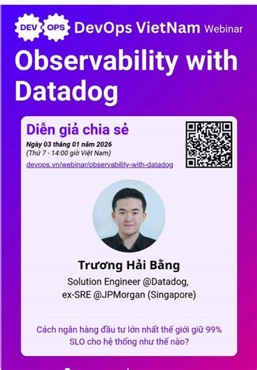 Observability with Datadog - DevOps VietNam Webinar #datadog #devopsvietnam #devopsvn #observability #observabilitywithdatadog