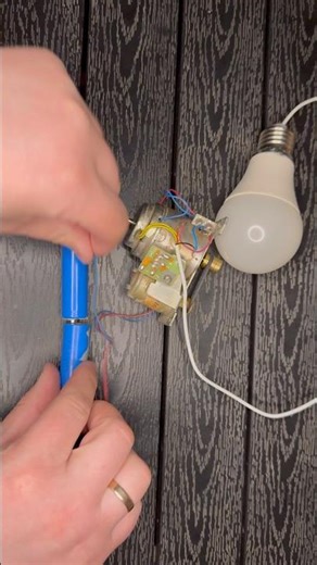 A Motor Powered a LED Light Bulb!