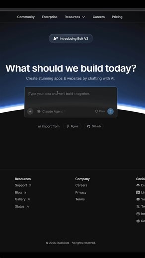 John Serrano on Instagram: "¿Tienes una idea y quieres verla hecha realidad en minutos? Con Bolt new, solo escribes un prompt y la IA construye una app completa: frontend, backend y base de datos. Perfecto para prototipos, MVPs o validar ideas rápido. 🚀 Gratis, directo desde tu navegador. #programming #programadores #programacion #programador #python #php #javascript #java #sistemas #developers #linknote"