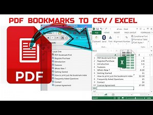 How to export selected or all pdf bookmarks to a csv file / excel file