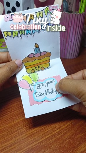 Diy cute birthday card #diy #craft #art #handmade #papercraft #homemadepapercraft