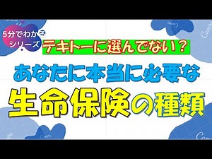 【5分でわかる】生命保険の種類