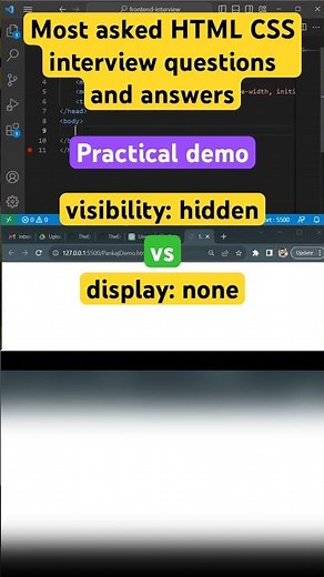 visibility: hidden vs display: none property in HTML and CSS #shorts #coding #html #css #htmlcss