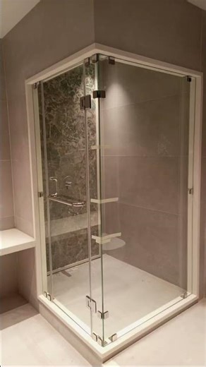 Minimal look, maximum class one-sided open shower cabin installed with perfection by Y&M Glass Co✨