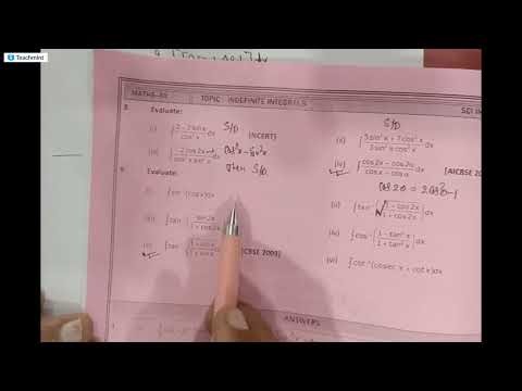 L-4 Indefinite Integrals | SCI IMP Basic Exercise-1 | Q No.6 & 9