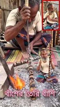 The extraordinary process of making bamboo flutes #shortsfeed #woodscraft #ytshorts