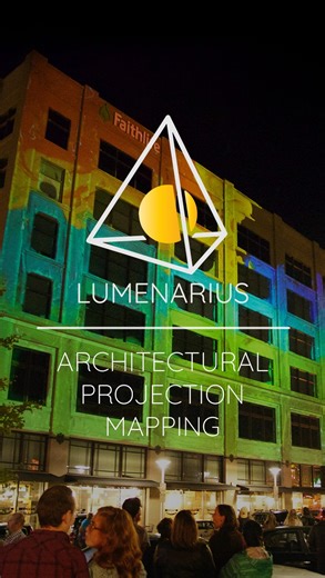 PMW Projection Mapping & New Media Arts on Instagram: "@Lumenarius delivers projection mapping for buildings, architecture and facades of all shapes and sizes. Events, installations, custom visuals; our studio will take you from design to showtime. Say hello to learn more. #projectionmapping #mapping #projection #usa #newmediaart #newmediaartist #lightart #arttech #buildingprojection #buildingmapping #projectionart"