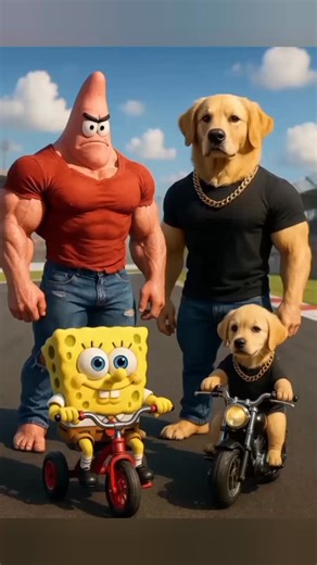 spongevrse on Instagram: "Patrick’s Emotional Victory: Baby SpongeBob Wins the Race of Friendship 💪🏁❤️#foryoypage #spongebob #viral #newtrend #racing #challenge"