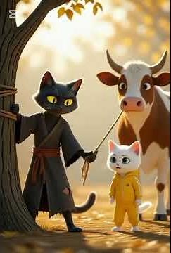 The Brave Cat vs. The Thief 🐾 | Epic Chase in the Fields #cartoon #anmals #catstory